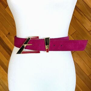 Vintage 80s Jacques Vert Pink Suede Belt